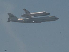 Shuttle passes Los Alamitos