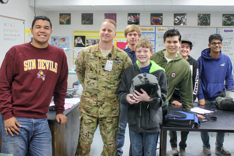 Cal Guard Aviator visits Los Al High