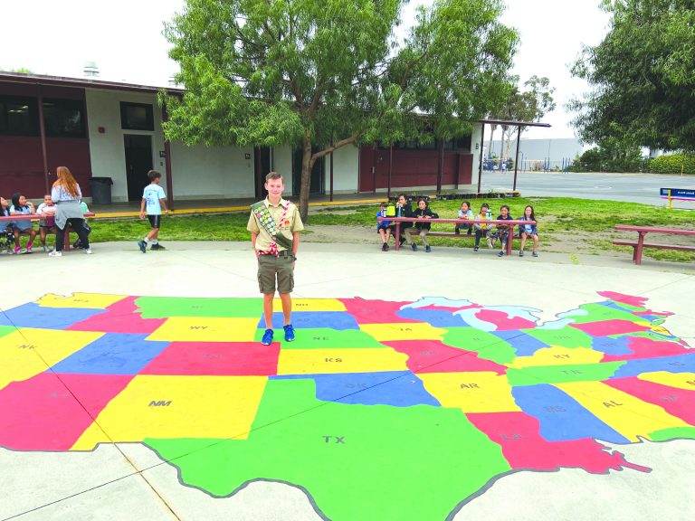 Eagle Scout receives award for service project at Los Alamitos Elementary