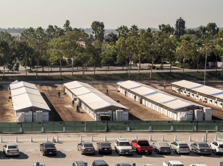 Los Al Racetrack housing horses rescued from the fire