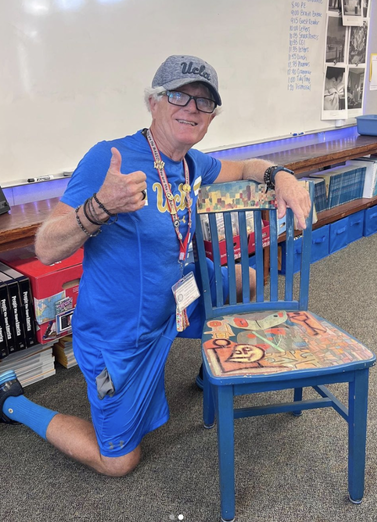 Educators connected by a chair, and the man it represents, share full circle moment