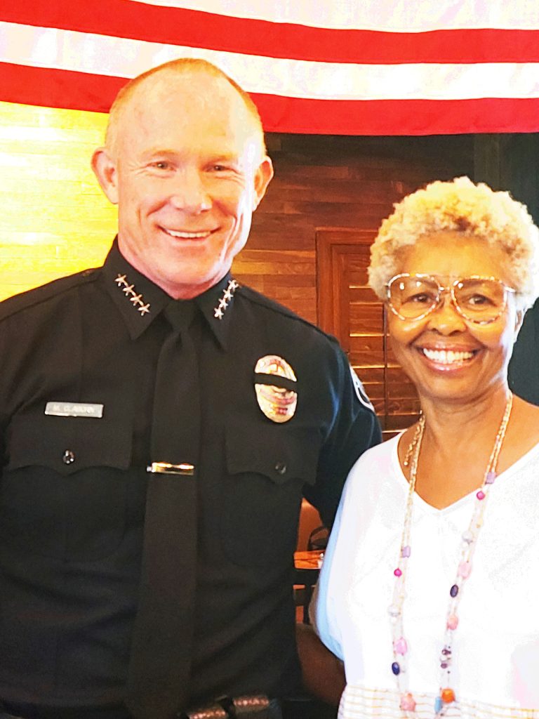 Los Al Police Chief Michael Claborn speaks to Chamber