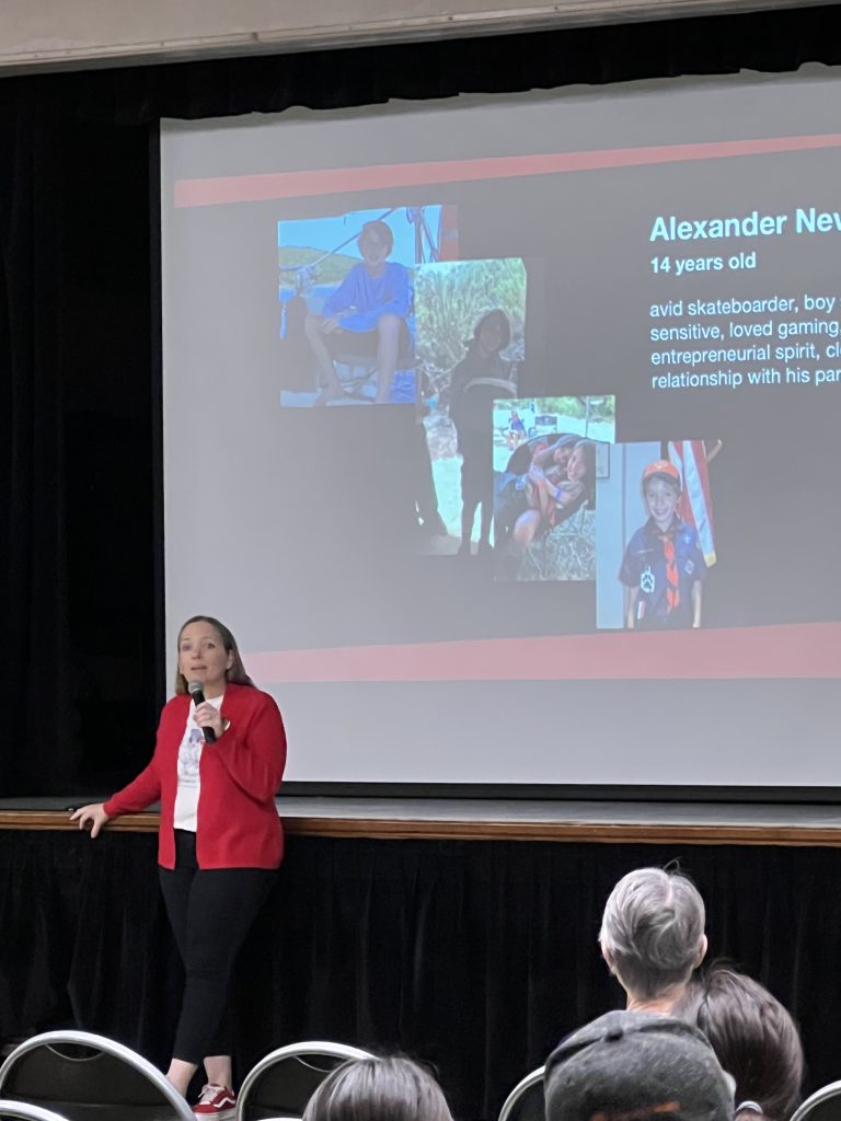 Photo by Jennifer Dagarag Amy Neville, St. Irenaeus Faith Community Nurse, speaks about Fentanyl.