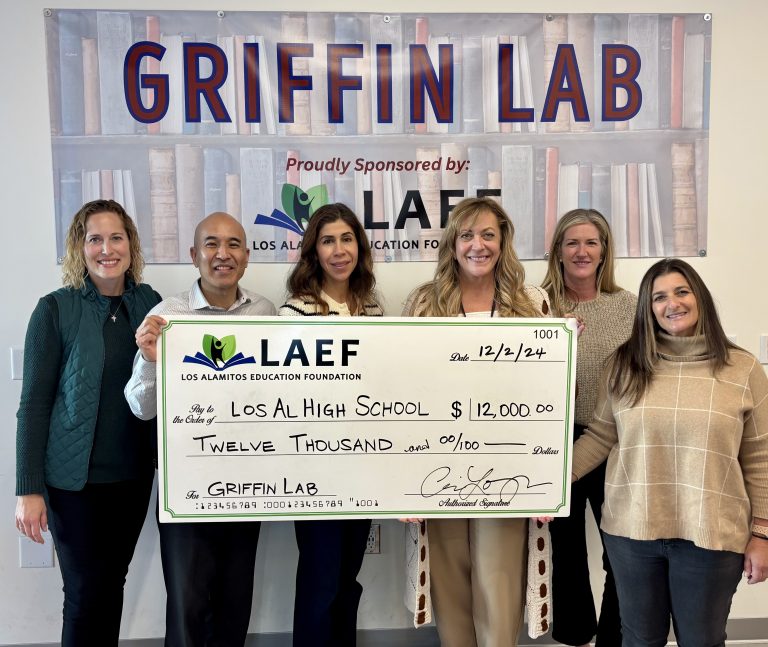 Los Alamitos Education Foundation supports Griffin Lab staffing with donation