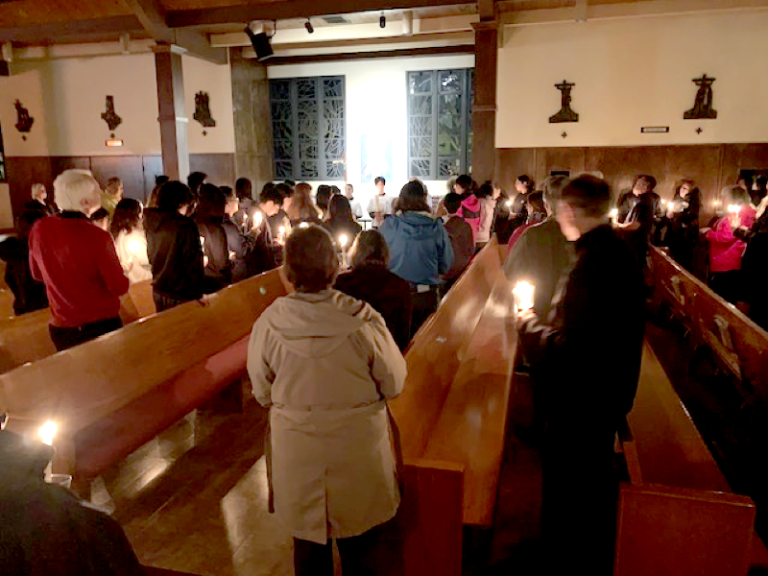 Solidarity Walk & Prayer Vigil honoring victims & human trafficking survivors at St. Irenaeus
